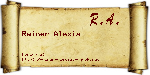 Rainer Alexia névjegykártya